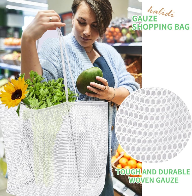 KALIDI BeachNylon Mesh Tote Bag, Casual Tote Bag Hobo Women Foldable MAX 23L Shoulder Bag For Beach Picnic Vacation - Image 2